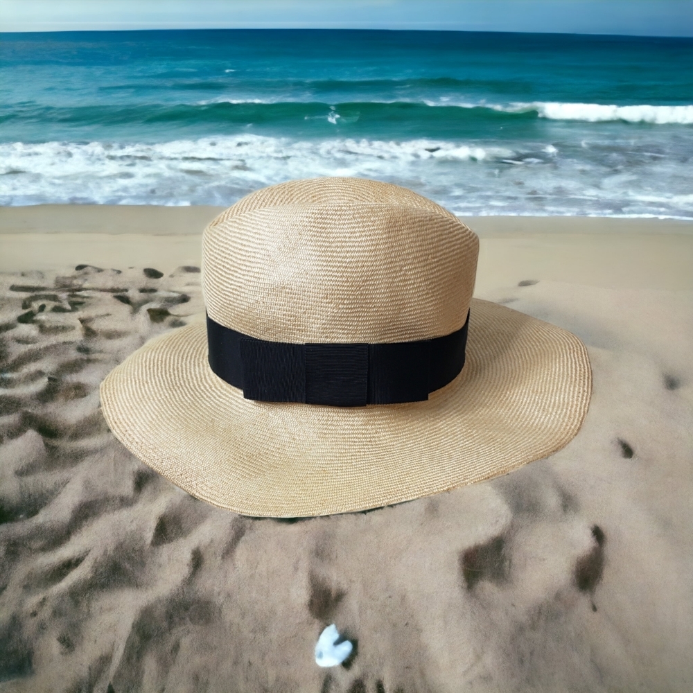 Vintage 80's Fedora Liz Clairborne Exotic Safari Panama Cuba Coastal Beach Sun - Picture 4 of 8